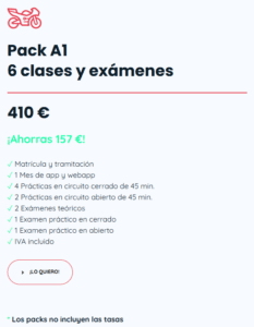 precios carnet a1